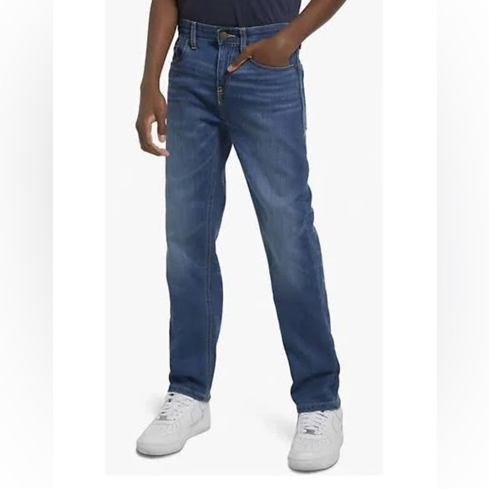 LEVI STRAUSS & CO. 514 STRAIGHT SUPER SOFT DARK BLUE Boys JEANS 18 Reg 29x29